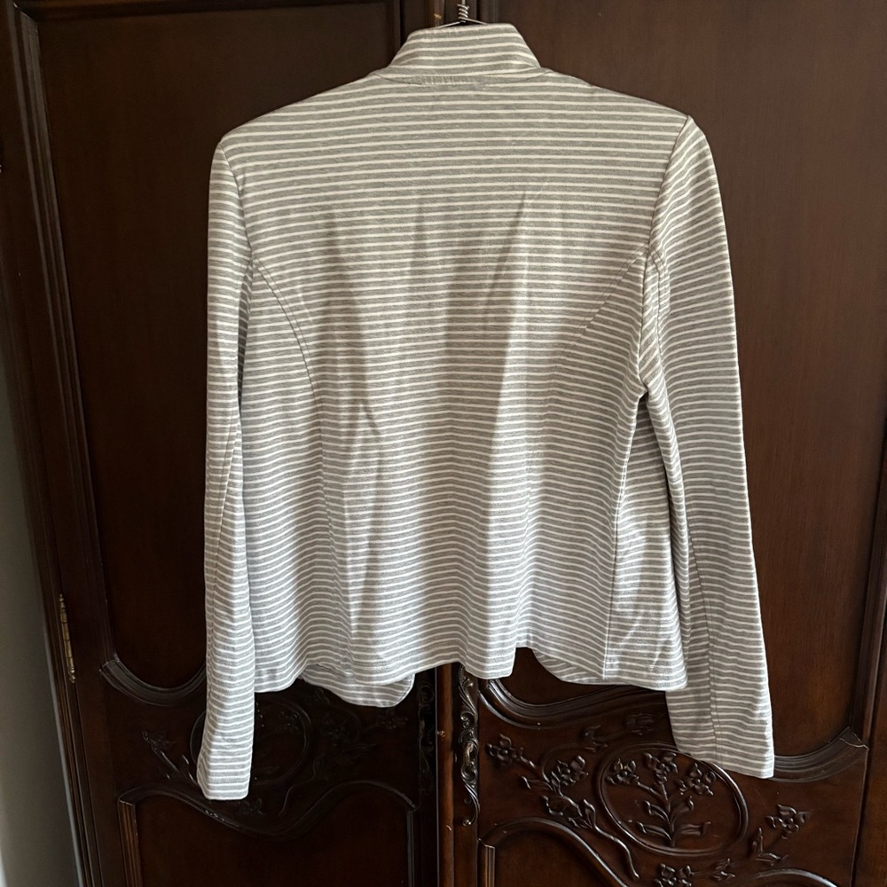 Tommy Hilfiger Women's Gray & White Striped Military Band Jacket Large - Picture 6 of 6